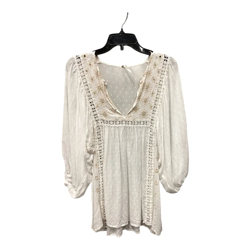 women's tops with unique designsTop Long Sleeve By Free People In White, Size: Xs