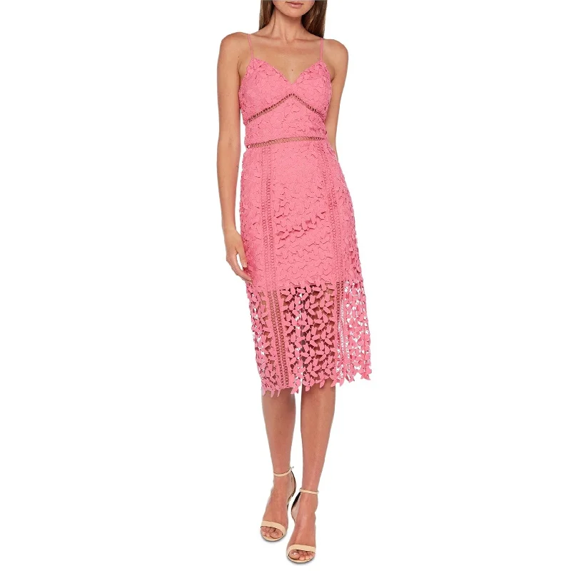 women's business casual dressesBardot Womens Roxy Lace Midi Dress, Pink, 6