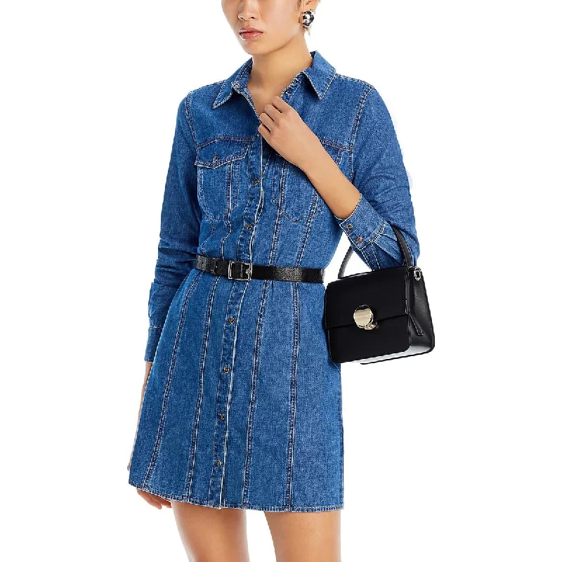 A-Line DressVeronica Beard Womens Tami Collar Mini Shirtdress