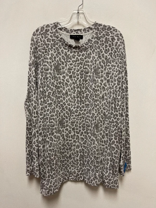 women's tops for fashion-conscious professionalsTop Long Sleeve By Tahari By Arthur Levine In Grey, Size: Xl