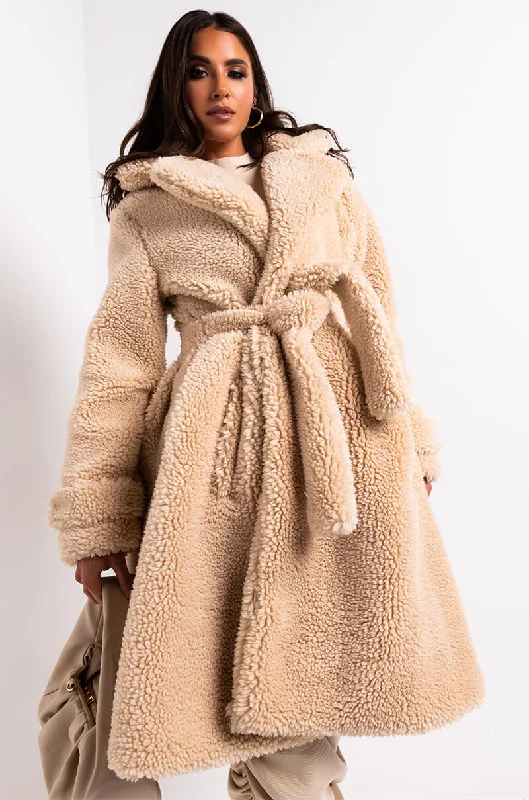 women's coats for those who want to make a fashion statementAZALEA WANG TEDDI BORG PEPLUM TRENCH