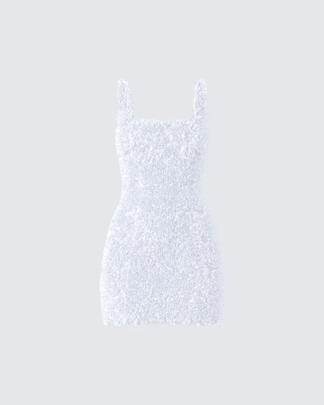 Knit DressDallas White Petal Mini Dress