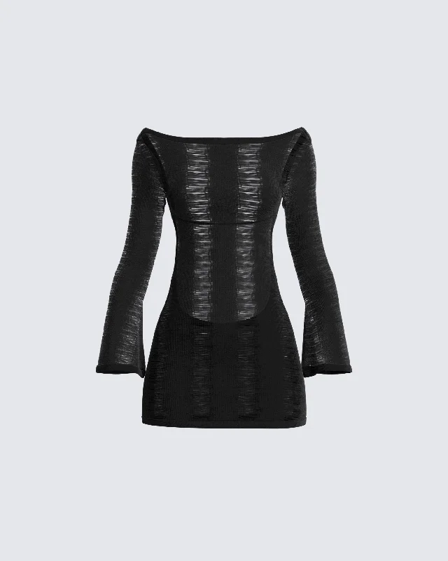 women's silk dressesCindy Black Mini Dress