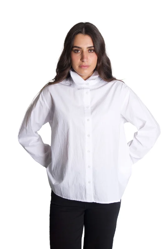 women's tops for those who want to wear versatile pieces that can be dressed up or downMadison Button Down in Milk