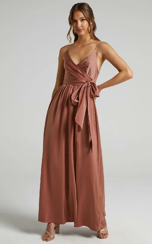 women's club dressesLimelight Satin High Low Maxi Dress - Mauve