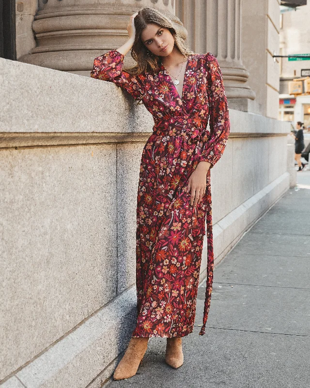 Petite DressVillage Views Floral Wrap Maxi Dress