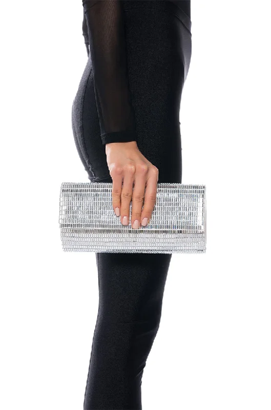 FLASHING LIGHTS RHINESTONE CLUTCH