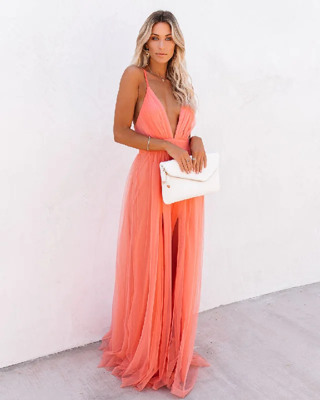 women's evening dressesKittenAlarm - Petal Dust Maxi Dress - Apricot