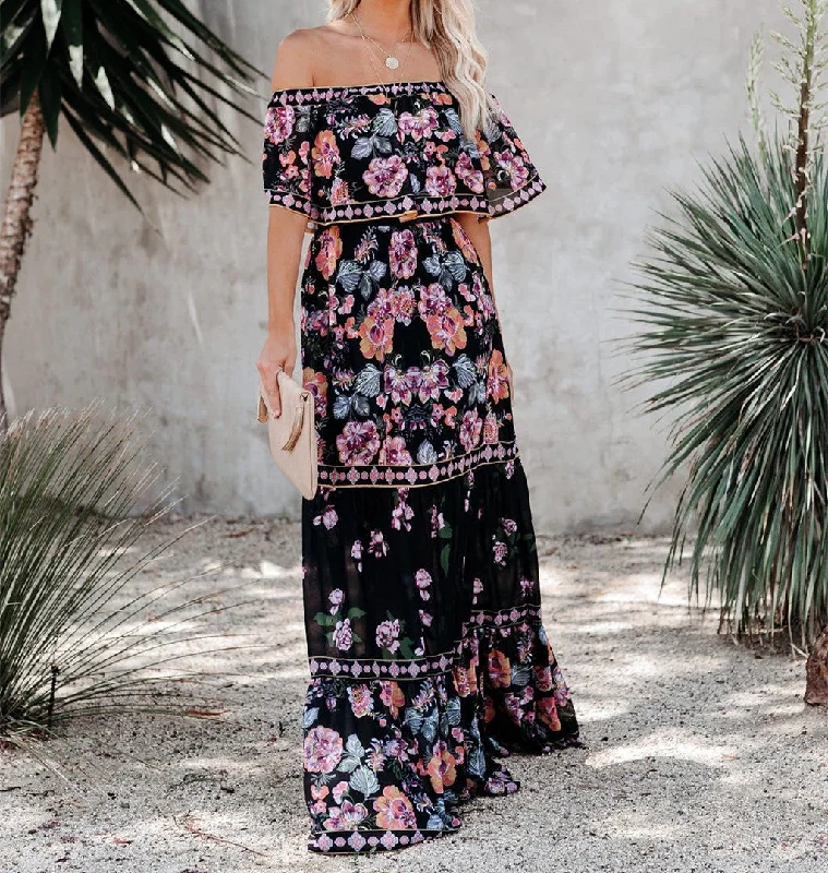 Spaghetti Strap DressMontecito Floral Off The Shoulder Maxi Dress