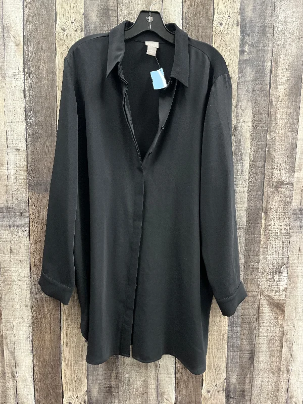 women's tops for those who want to create outfits that are both trendy and timelessBlouse Long Sleeve By Chicos In Black, Size: Xl