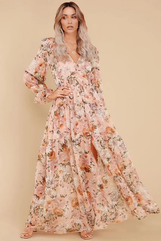 women's mother of the bride dressesKittenAlarm - Prosperous Floral Chiffon Boho Maxi Dress - FINAL SALE