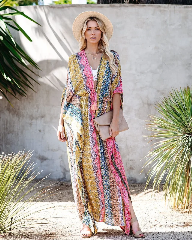 Maternity DressEnticing Patchwork Kimono Maxi Dress