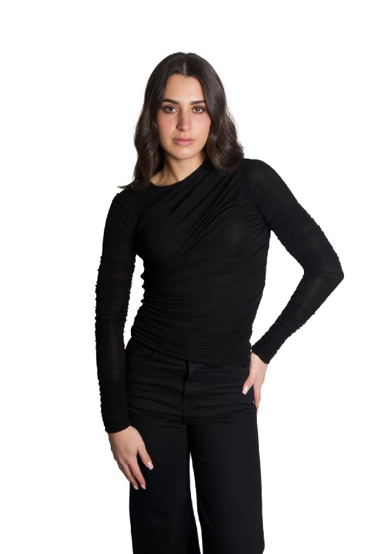 women's tops for those who want to show off their figure in a flattering wayTania Twist Tee in Black