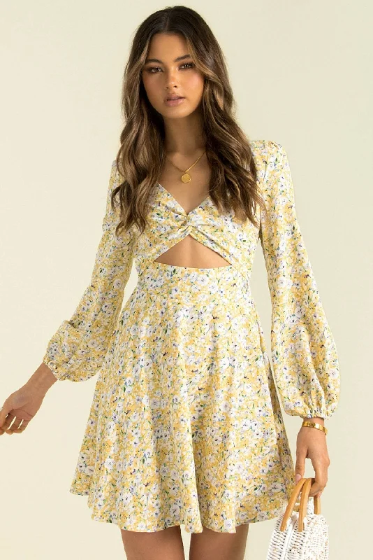 Trumpet DressLowri Floral Long Sleeve Cutout Maxi Dress