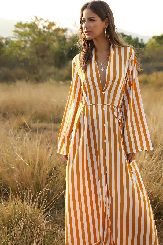 women's vintage dressesRolla Striped Button Down Maxi Shirt Dress