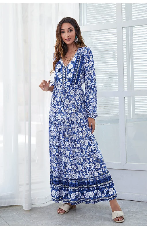 women's bespoke dressesSantorini Printed Boho Maxi Dress