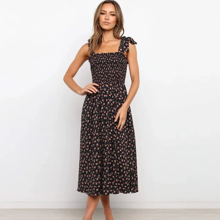 Minimalist DressViolette Floral Satin Cutout Maxi Dress - Black