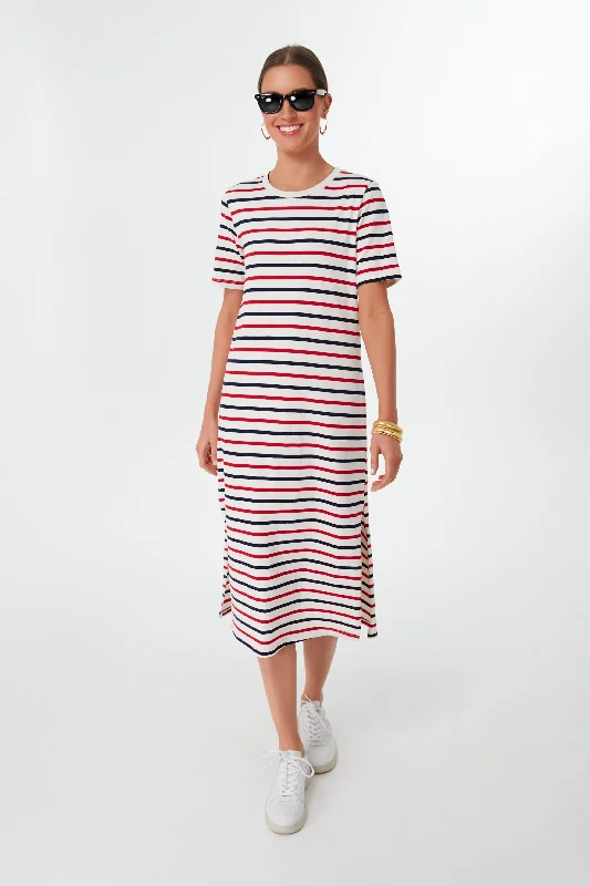 Laced DressAmericana Stripe Short Sleeve Gio Maxi Dress