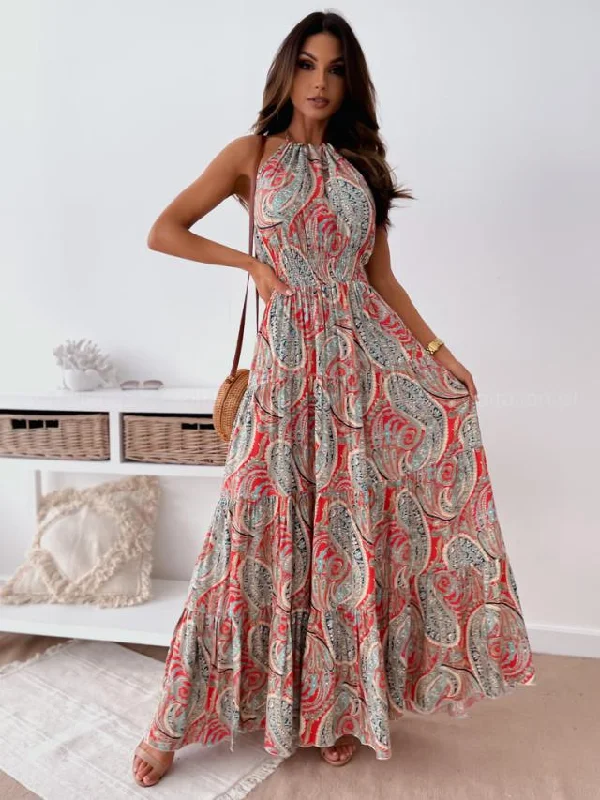 Cheetah Print DressNever Too Much Printed Open Back Maxi Dress