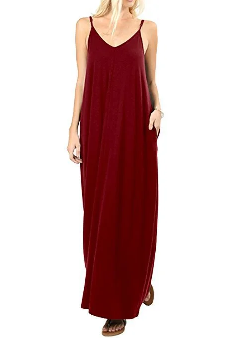 women's cotton dressesOlivian Pocketed Maxi Dress - Orchid