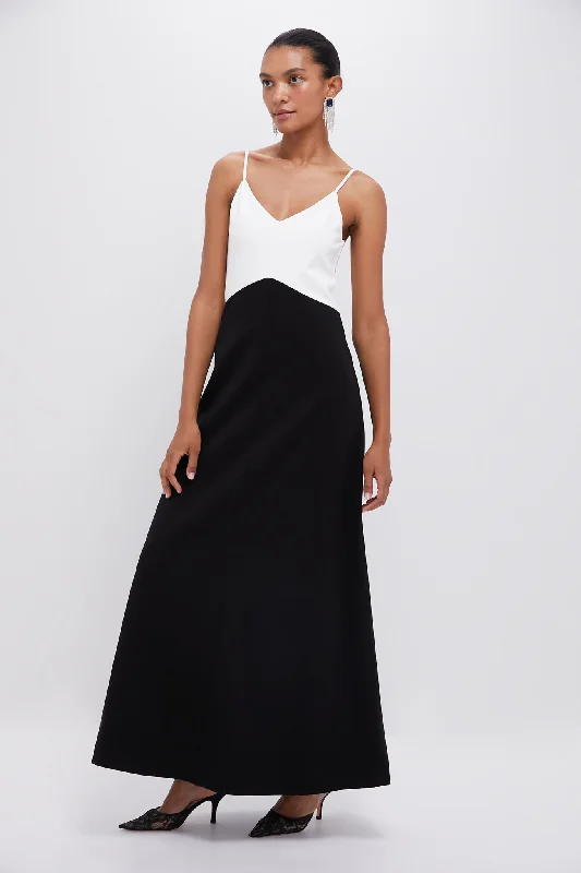 women's sleeveless dressesBlack and White Lorelai Maxi Dress