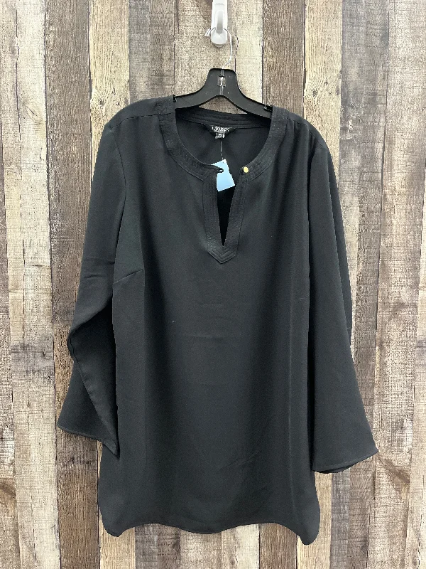 women's tops for those who want to wear pieces that are both comfortable and stylishBlouse Long Sleeve By Ralph Lauren In Black, Size: 2x