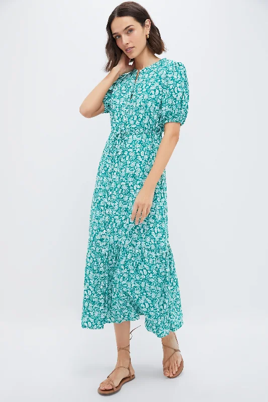 women's unique dressesGreen Micro Floral Frannie Maxi Dress