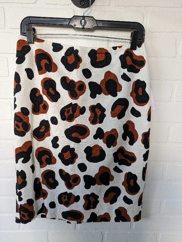 women's travel-friendly cocktail skirtsAnimal Print Skirt Midi Talbots, Size 4