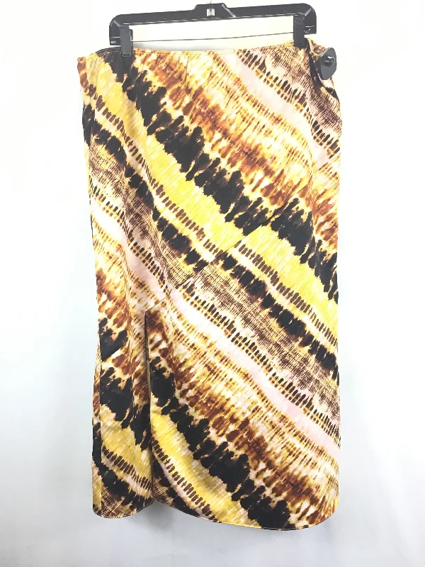 women's solid-color skirtsBlack & Yellow Skirt Maxi Marc New York, Size Xl