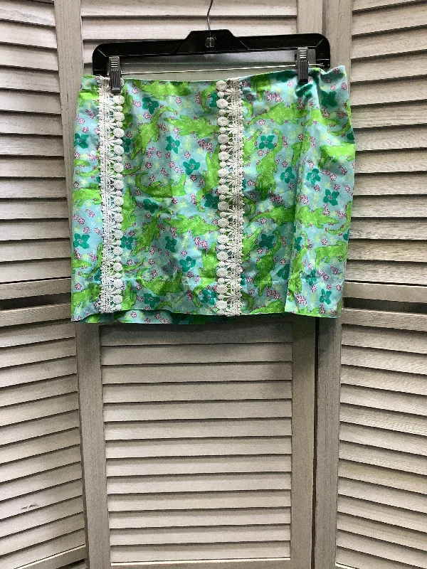 women's striped tulip skirtsBlue & Green Skirt Designer Lilly Pulitzer, Size 4