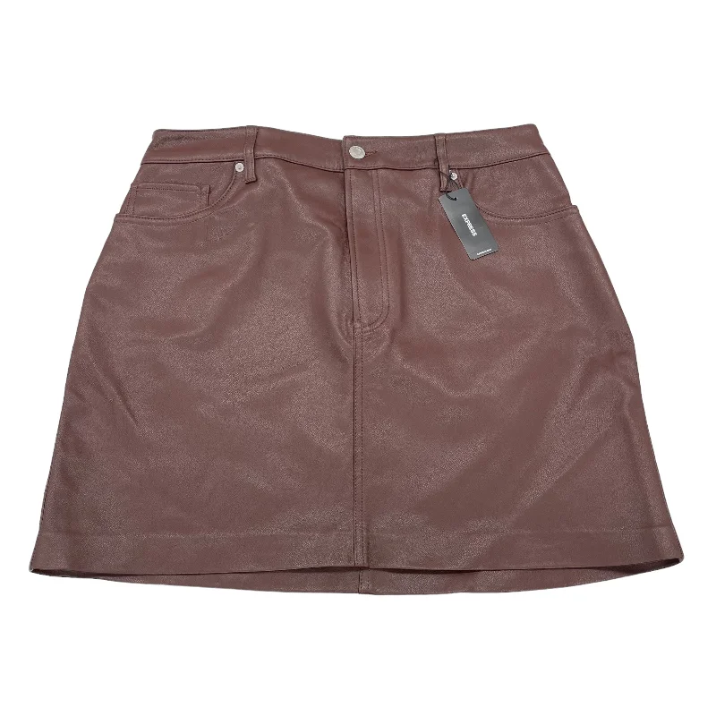 women's zip-up skirtsBrown Skirt Mini & Short Express, Size 12