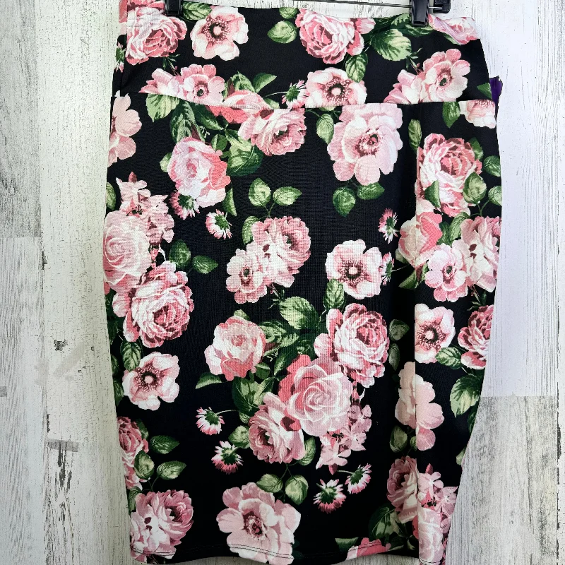 women's stretchy maxi skirts for dancingFloral Print Skirt Mini & Short Silhouttes, Size 2x