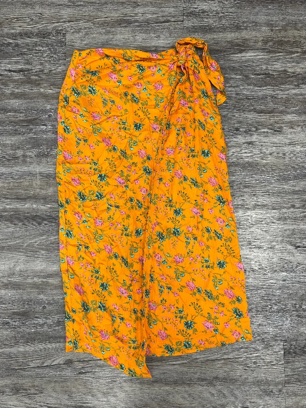 women's handmade casual skirtsOrange Skirt Midi Anthropologie, Size 6