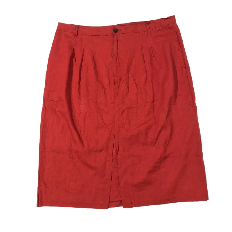 women's zip-up skirtsRed Skirt Midi Banana Republic, Size 20