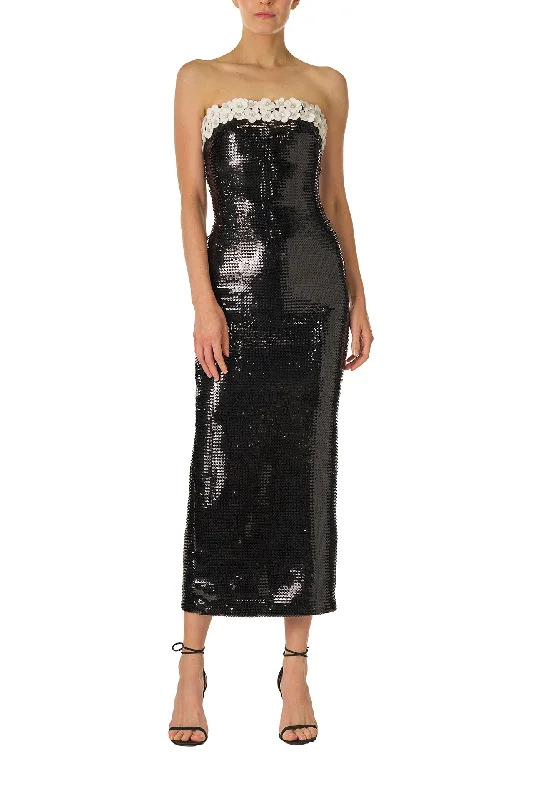 Off-The-Shoulder DressEmbroidered Sequin Column Gown