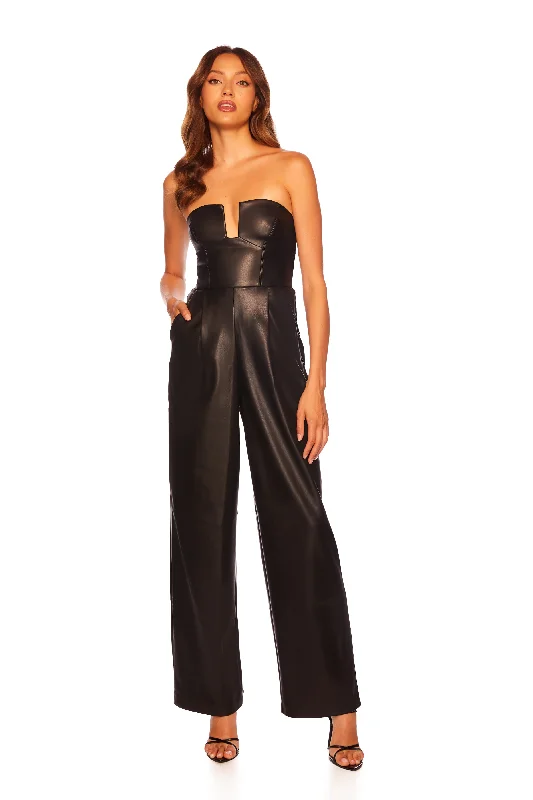 Bridesmaid Dressfaux leather wire tube jumpsuit