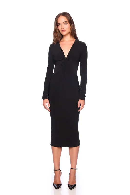 Shift Dressmatte jersey twist front long sleeve dress