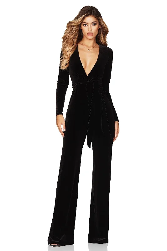 women's sheath dressesNookie Vamp Velvet Jumpsuit - Black