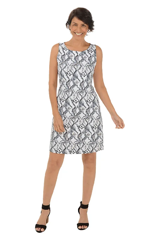 Statement DressTan Snake Hearts UPF50+ Sleeveless Shift Dress