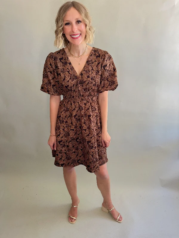 women's chiffon dressesThe Jingle Texture Dress (Copper)