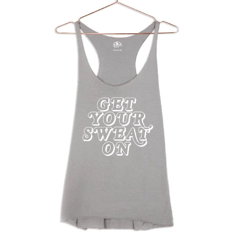 women's tops for those who love to experiment with fashionGet Your Sweat On Racerback Tank