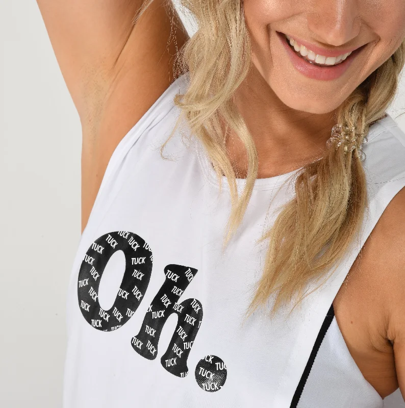 women's tops for those who want to stay updated with the latest fashion trendsOh. Tuck. Muscle Tank - White