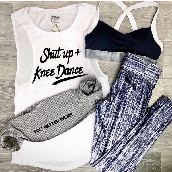 women's tops for those who want to invest in timeless piecesShut Up and Knee Dance Muscle Tank