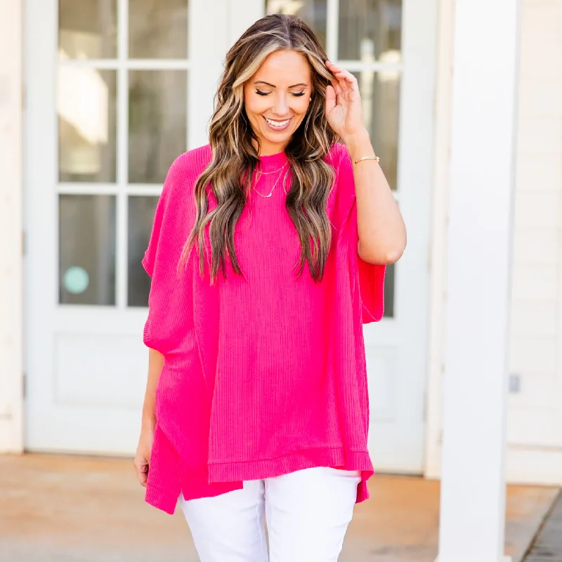 women's tops for those who want to add a bit of flair and personality to their looksAll About Knits Top, Hot Pink