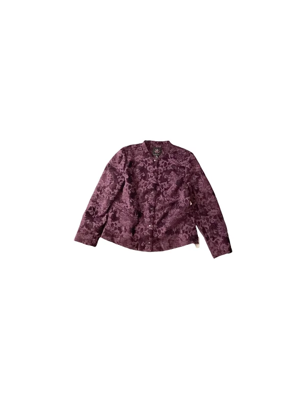 cozy women's coatsBlazer By Isaac Mizrahi Live Qvc In Purple, Size: 12