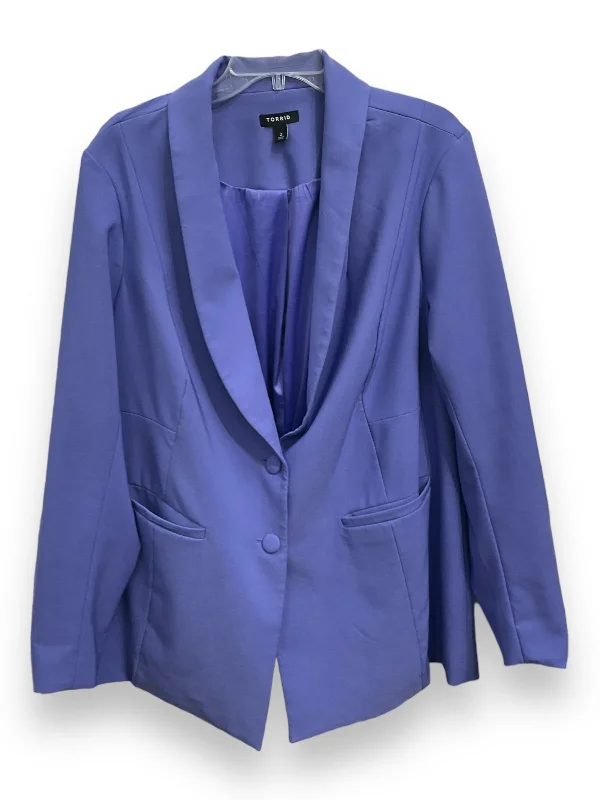 women's coats for those who appreciate timeless fashionBlazer By Torrid In Blue, Size: 2x