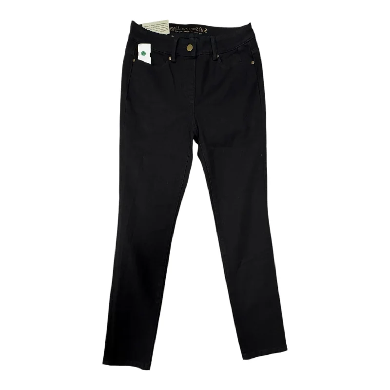 Jeans Straight By Soft Surroundings In Black Denim, Size: Xs