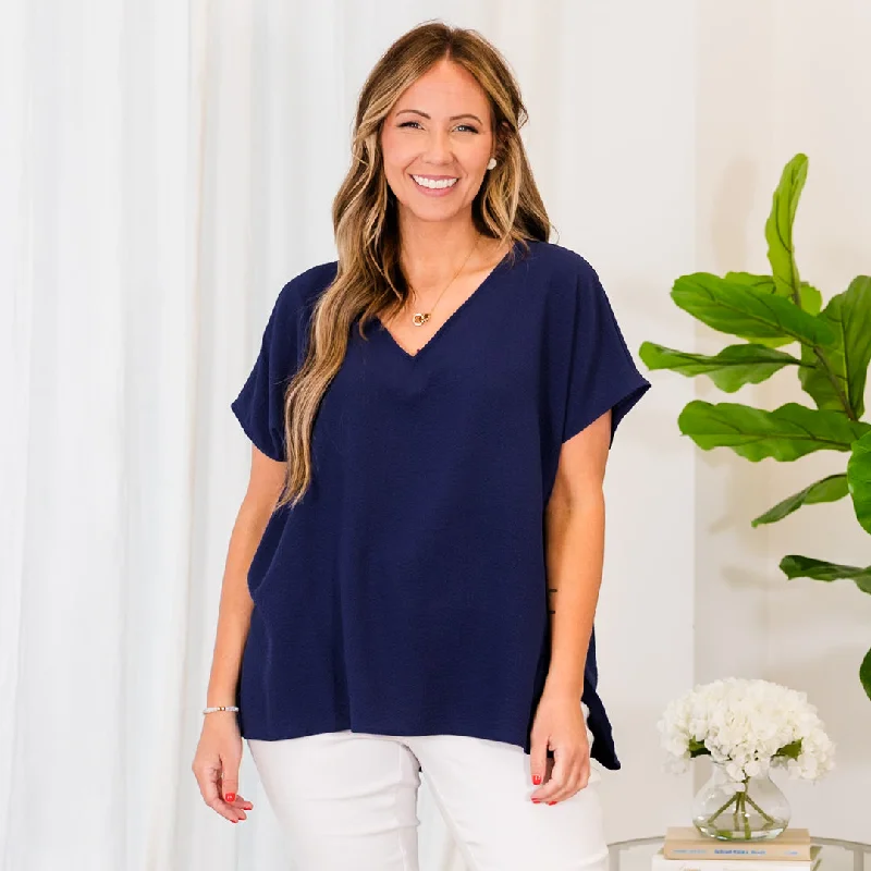 elegant women's topsOur Oasis Top, Navy