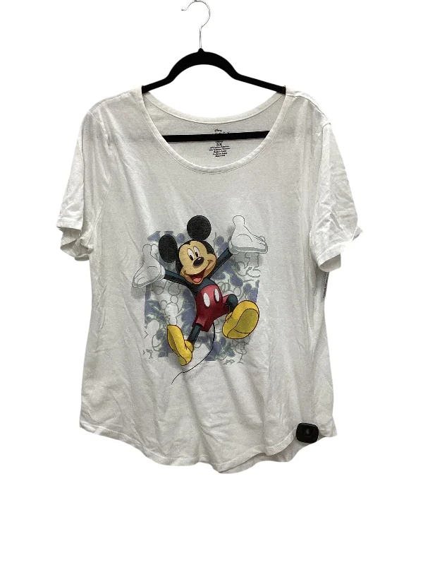 camisoles for womenTop Short Sleeve Basic By Disney Store In White, Size: 3x