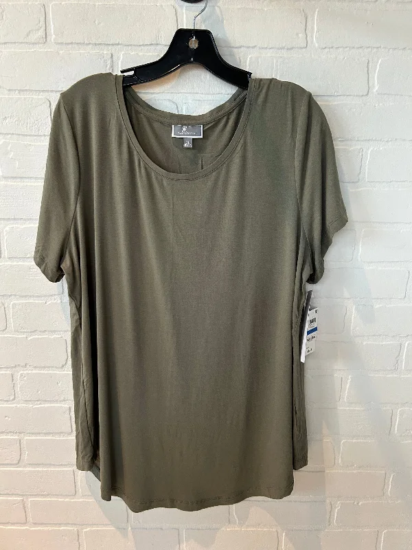 women's tops for those who want to add a bit of flair and personality to their looksTop Short Sleeve Basic By Jm Collections In Green, Size: Xl